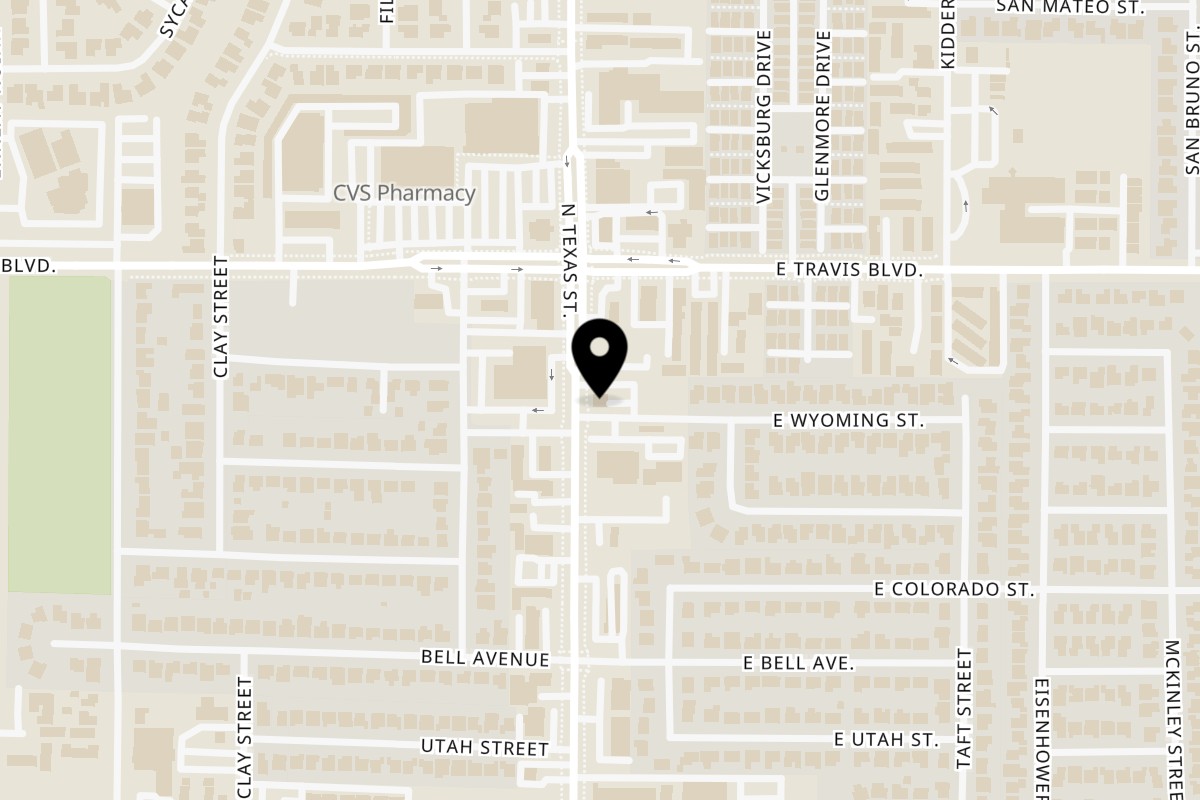 Map showing the location of Yo Sushi on 1430 N Texas St in Fairfield